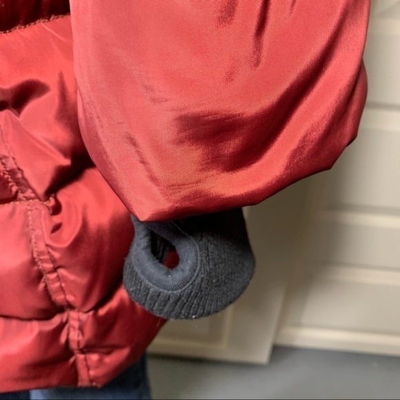 soia & Kyo Jasmine Down Coat Red Hooded Tombs Hole Puffer Zip Jacket XS - Picture 6 of 14